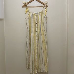 Blue Island Yellow Striped Cotton Coverup